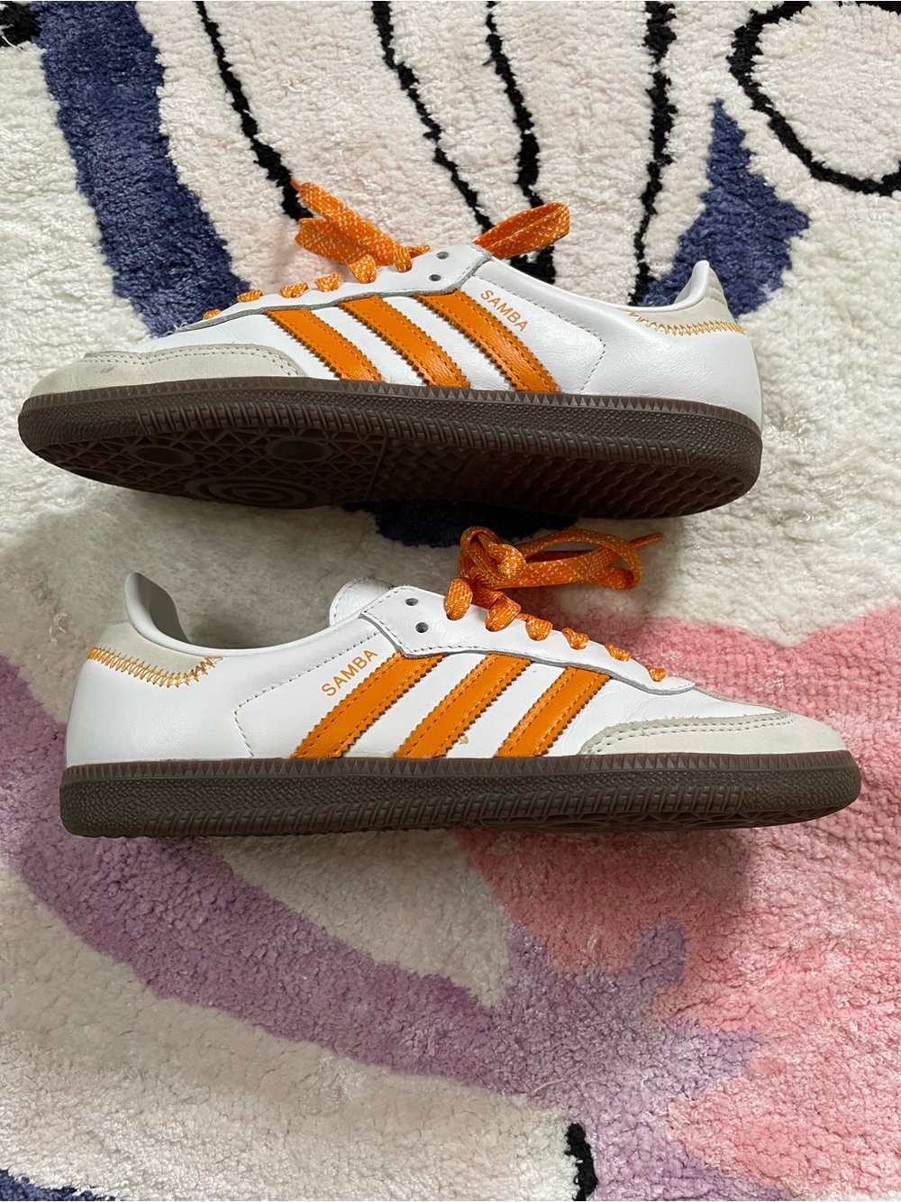 Adidas Samba OG shoes Cloud White / Eqt Orange / Off White IE6521 women's 6 - Picture 3 of 11